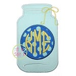 Glass Jar Monogram Applique | Machine Embroidery Designs by JuJu