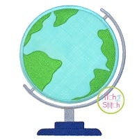 Globe Applique Design | Machine Embroidery Designs by JuJu