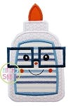 Glue Bottle Glasses Boy Applique | Machine Embroidery Designs by JuJu
