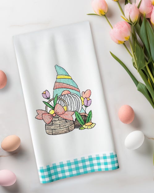 Easter Gnome Basket | Machine Embroidery Designs by JuJu