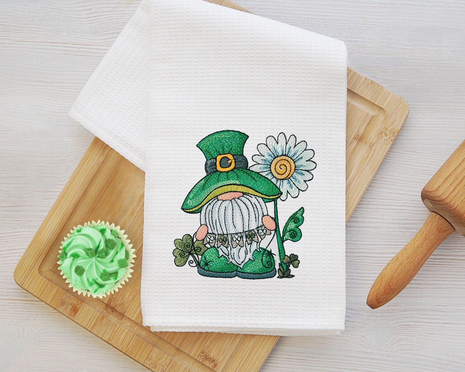 St Patricks Gnome Flower | Machine Embroidery Designs by JuJu