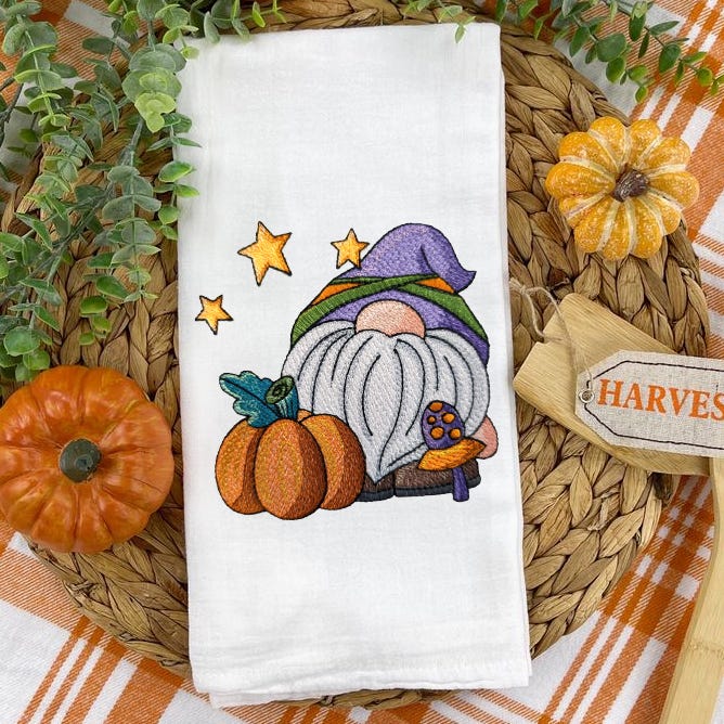Gnome Pumpkin | Machine Embroidery Designs by JuJu