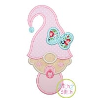 Gnome Baby Girl Applique Design | Machine Embroidery Designs by JuJu