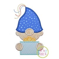 Gnome Birthday Boy Applique Design | Machine Embroidery Designs by JuJu