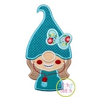 Gnome Teen Girl Applique Design | Machine Embroidery Designs by JuJu