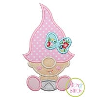 Gnome Toddler Girl Applique Design | Machine Embroidery Designs by JuJu