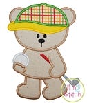 Golf Bear Applique | Machine Embroidery Designs by JuJu