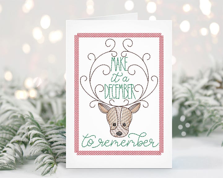 Christmas Greeting Cards 17 | Machine Embroidery Designs by JuJu