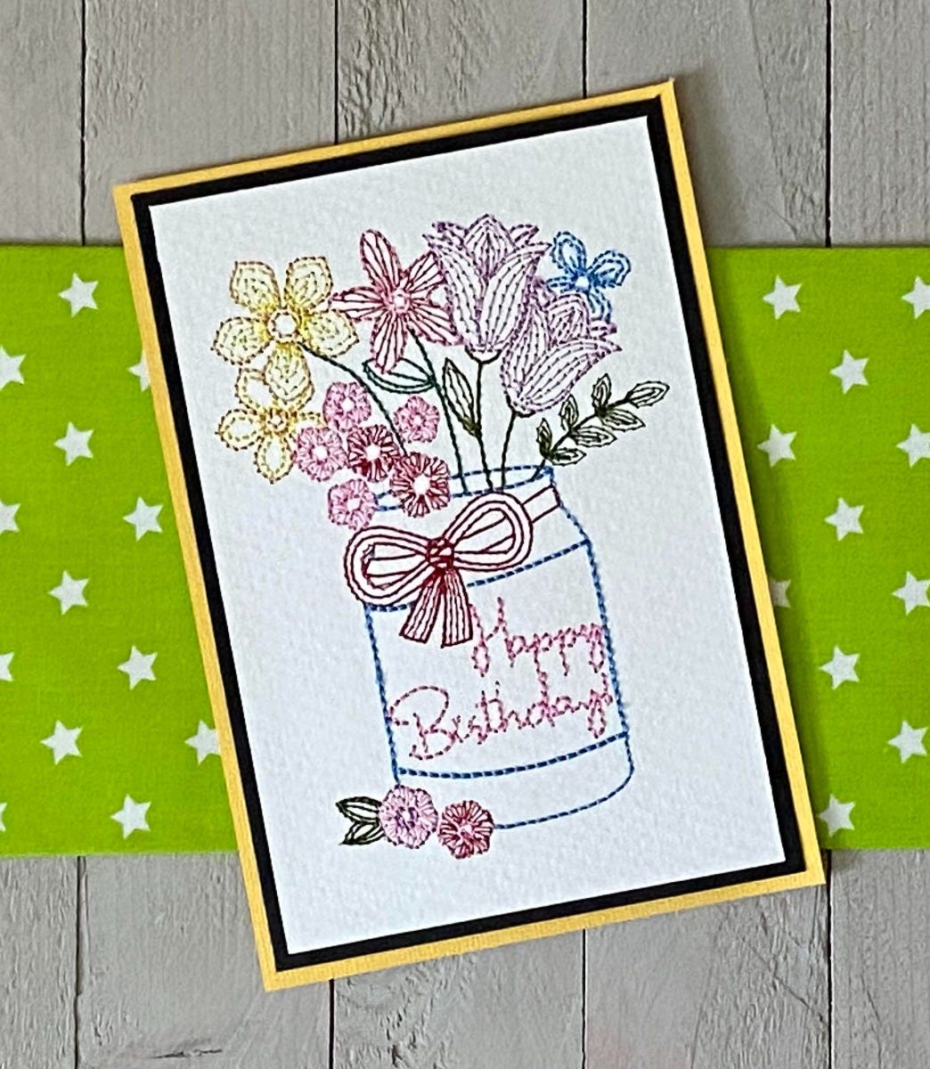 Greeting Cards Set 4 Digital Machine Embroidery Designs by JuJu