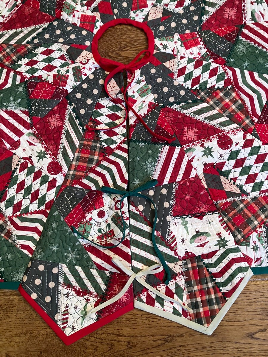 ITH Crazy Patch Tree Skirt | Machine Embroidery Designs by JuJu