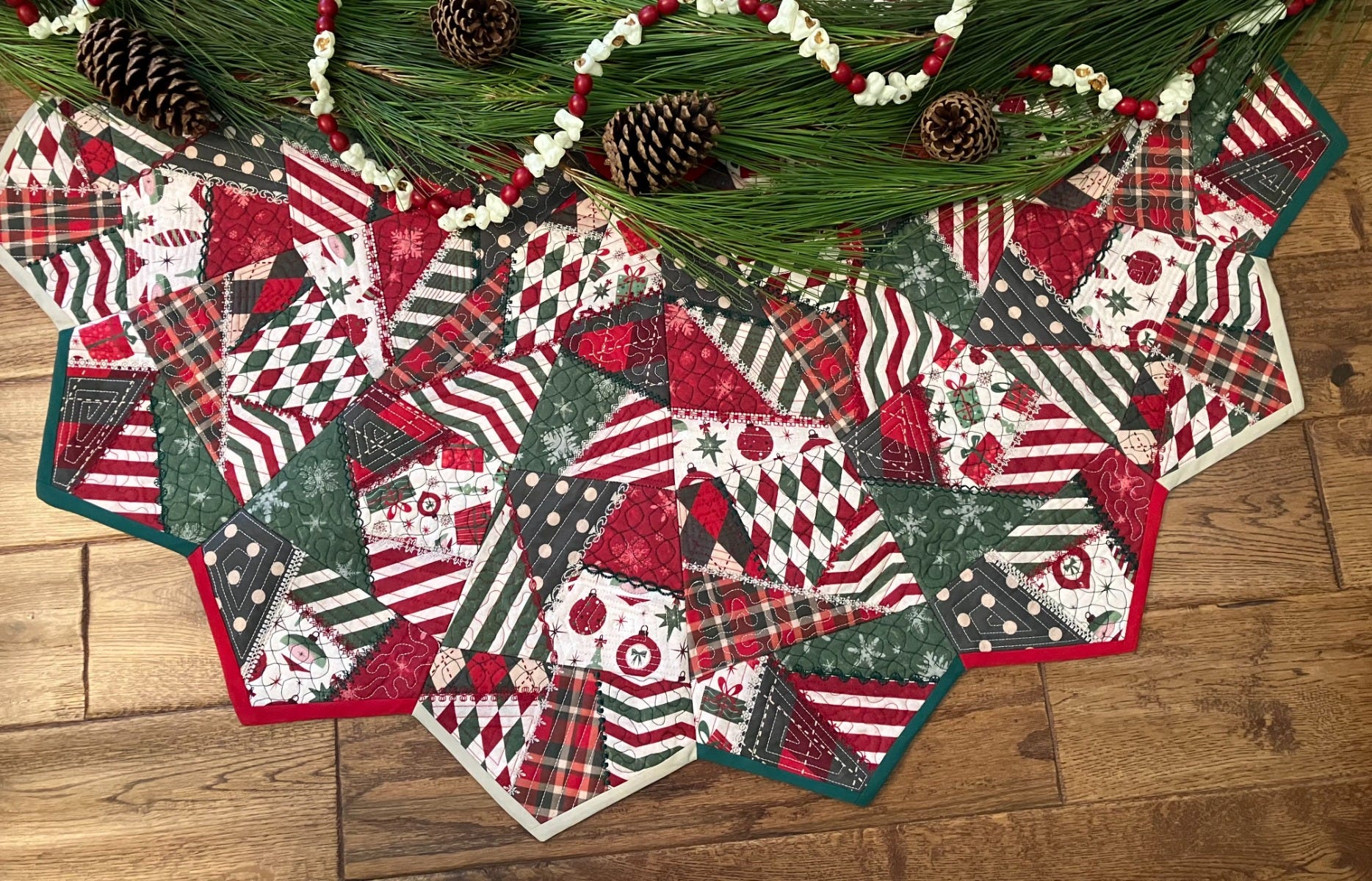 ITH Crazy Patch Tree Skirt | Machine Embroidery Designs by JuJu