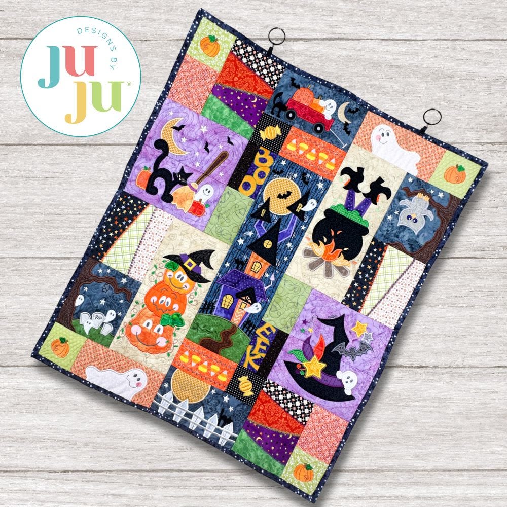 ITH Halloween Wall Hanging | Machine Embroidery Designs by JuJu