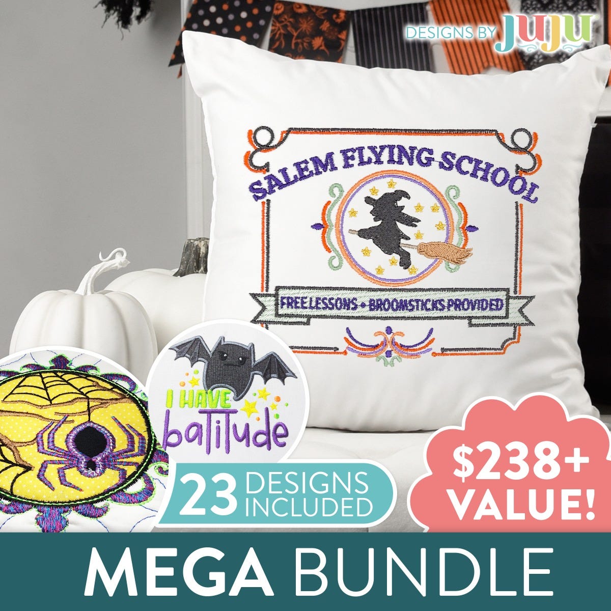 Halloween Word Art Embroidery Designs Mega Bundle