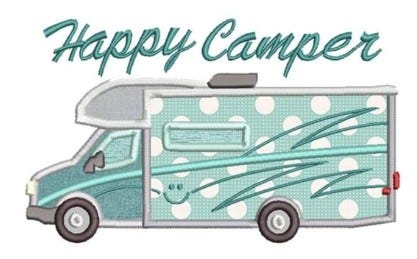 FREE Happy Camper Applique Embroidery Design
