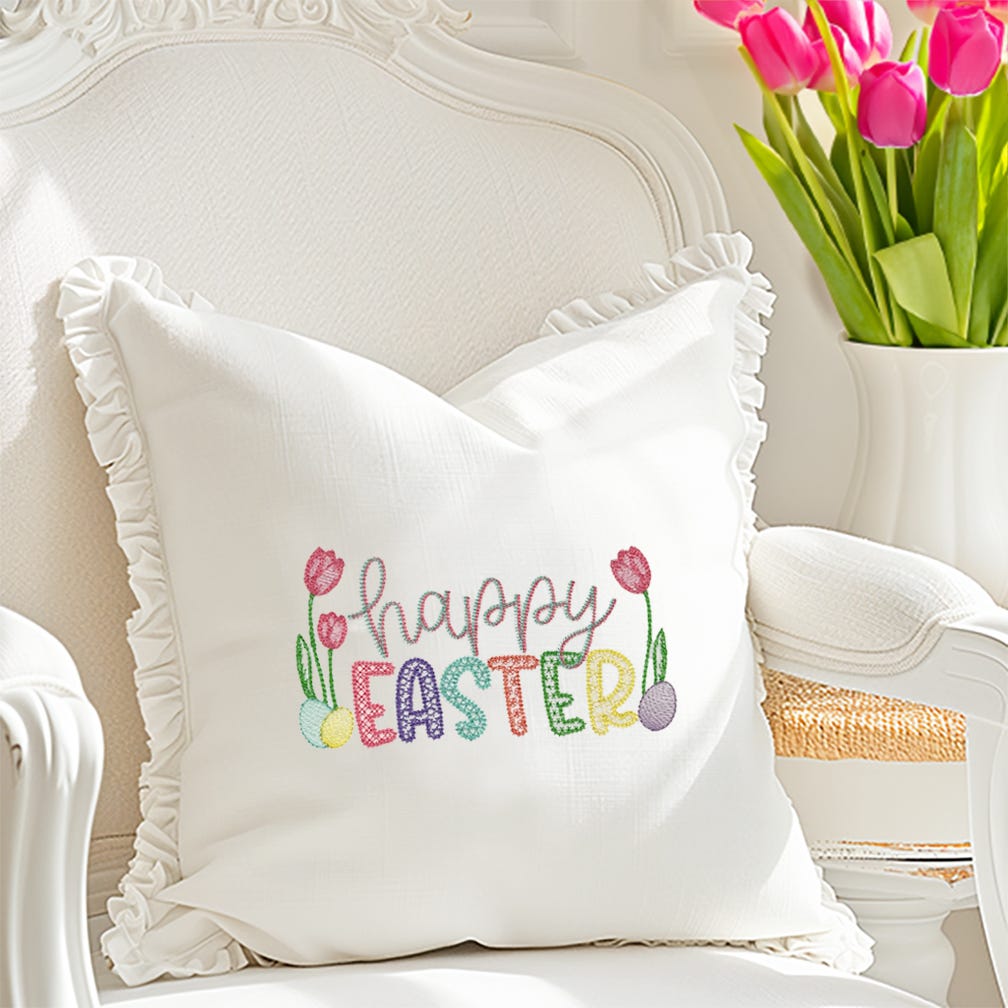 Happy Easter Motif | Machine Embroidery Designs by JuJu