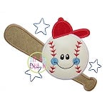 Happy Baseball Applique | Machine Embroidery Designs by JuJu