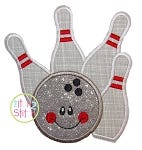 Happy Bowling Applique | Machine Embroidery Designs by JuJu