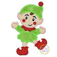 Happy Elf Boy Applique | Machine Embroidery Designs by JuJu