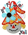 Scarecrow Girl Happy Fall Y'all Applique | Machine Embroidery Designs by JuJu