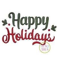 Happy Holidays 2 Embroidery | Machine Embroidery Designs by JuJu