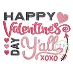 Happy Valentine's Day Y'all Embroidery | Machine Embroidery Designs by JuJu