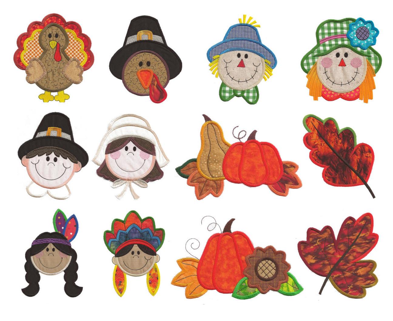 Harvest Happenings Applique Machine Embroidery Designs by JuJu 