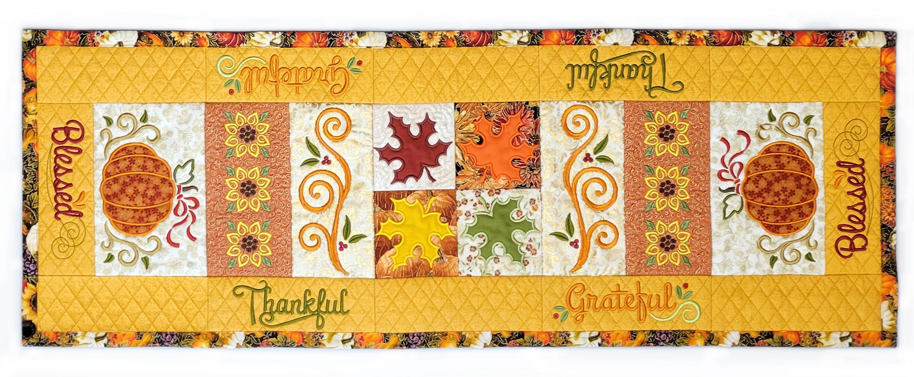 ITH Fall Table Runner 1 | Machine Embroidery Designs by JuJu