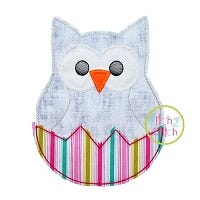 Hatching Owl Bean Stitch Applique | Machine Embroidery Designs by JuJu