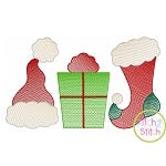 Hat Gift Sock Trio Sketch Embroidery | Machine Embroidery Designs by JuJu