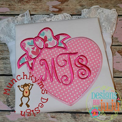 Heart Bow | Machine Embroidery Designs by JuJu