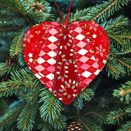 ITH Crazy Patch Ornament Heart | Machine Embroidery Designs by JuJu