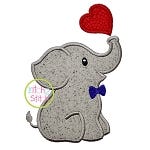 Elephant Blowing Heart Boy Applique | Machine Embroidery Designs by JuJu
