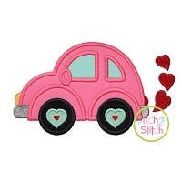 Heart Car Applique | Machine Embroidery Designs by JuJu
