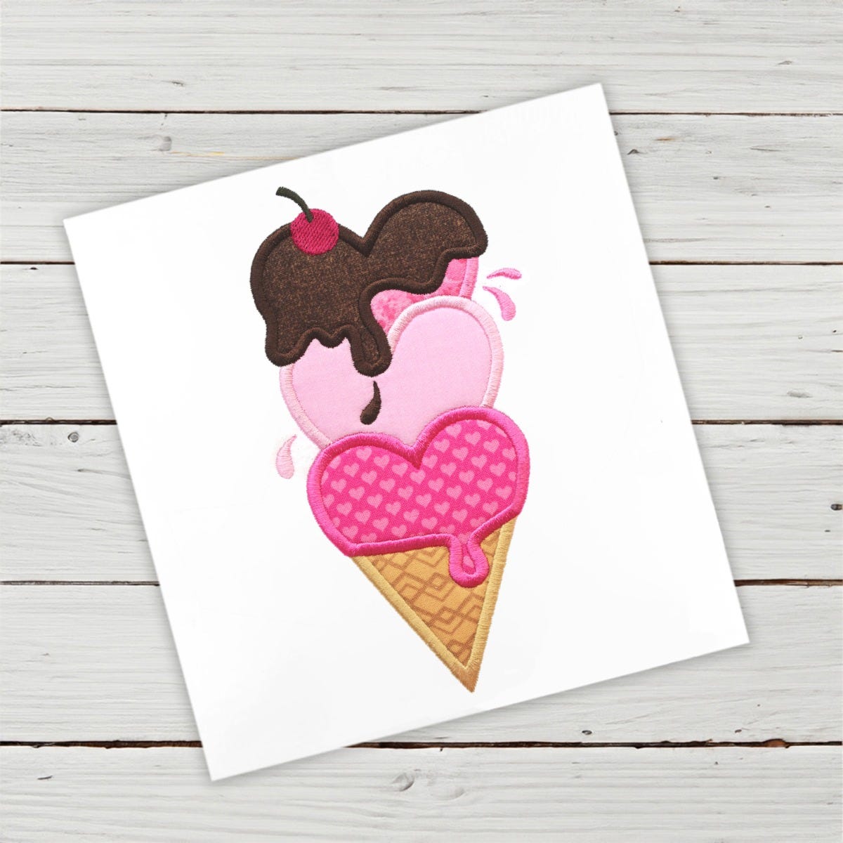 Ice Cream Hearts | Machine Embroidery Designs by JuJu/ Sew Embroidable 