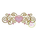 Heart Curls Applique | Machine Embroidery Designs by JuJu