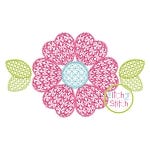 Heart Flower Motif Embroidery | Machine Embroidery Designs by JuJu