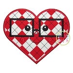 Heart Glasses Boy Applique | Machine Embroidery Designs by JuJu