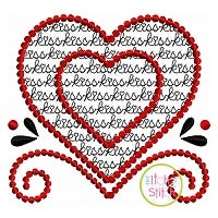 Heart Kiss Motif Embroidery Design | Machine Embroidery Designs by JuJu