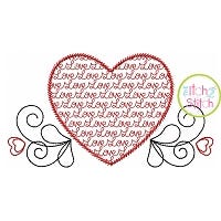 Heart Love Motif Embroidery Design | Machine Embroidery Designs by JuJu