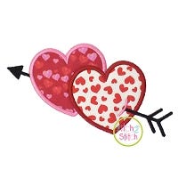 Heart Pair Arrow Applique | Machine Embroidery Designs by JuJu