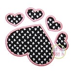 Heart Paw Applique | Machine Embroidery Designs by JuJu