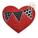 Heart Pennant Applique | Machine Embroidery Designs by JuJu