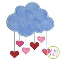 Heart Showers Applique | Machine Embroidery Designs by JuJu