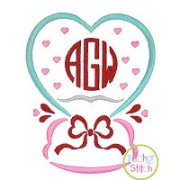 Heart Snow Globe Embroidery Design | Machine Embroidery Designs by JuJu