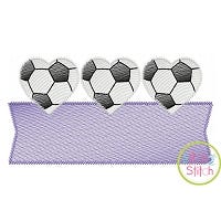 Heart Soccer Ball Trio Banner Sketch | Machine Embroidery Designs by JuJu