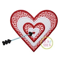 Heart Target Applique | Machine Embroidery Designs by JuJu