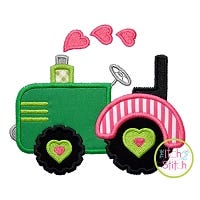 Heart Tractor Applique | Machine Embroidery Designs by JuJu