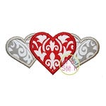 3 Hearts Trio Applique | Machine Embroidery Designs by JuJu