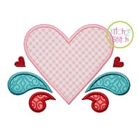 Heart With Flourishes Applique | Machine Embroidery Designs by JuJu