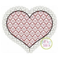 Heart with Triple Heart Motif Embroidery Design | Machine Embroidery Designs by JuJu